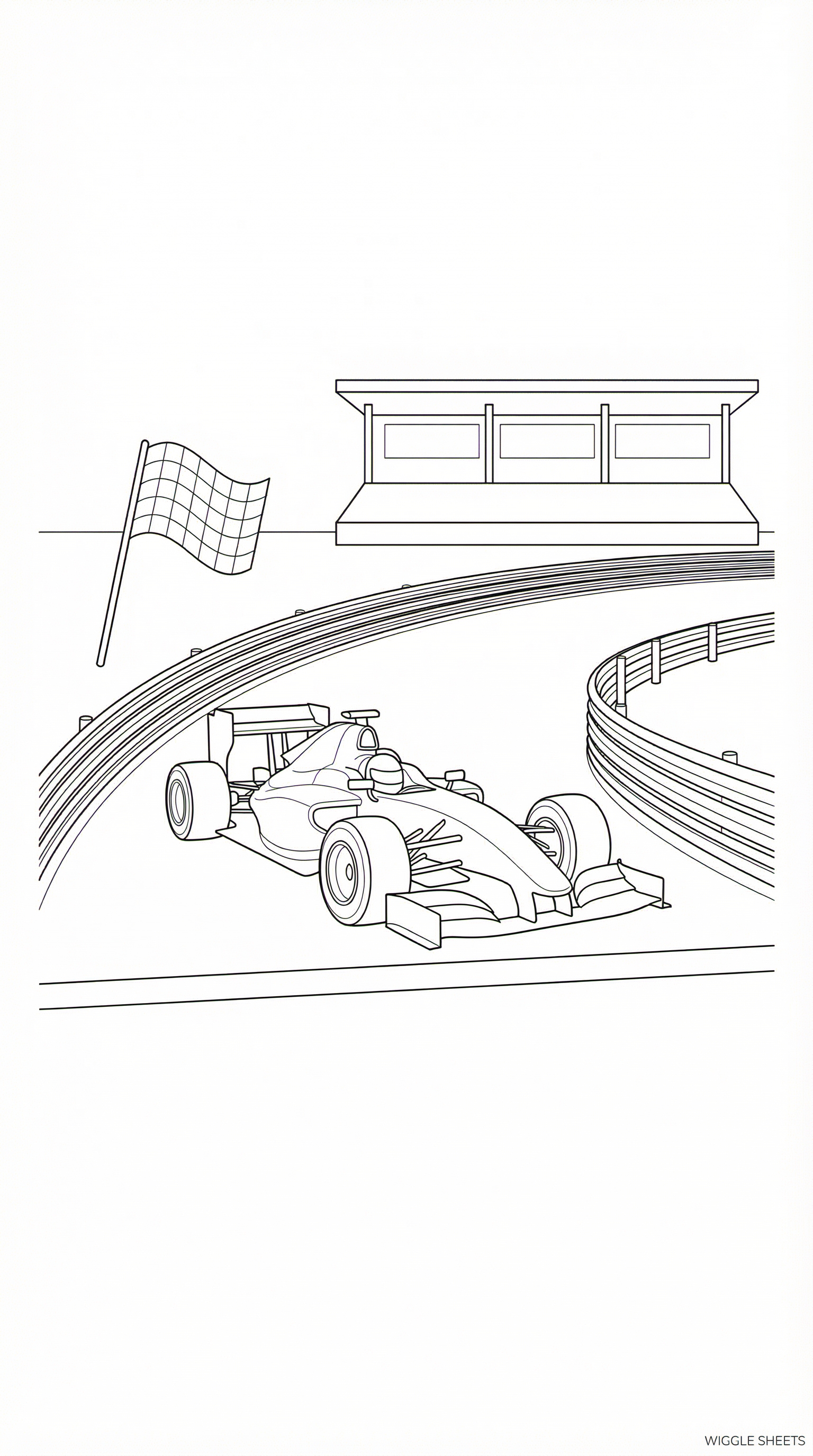 Formula Race Car Coloring Page